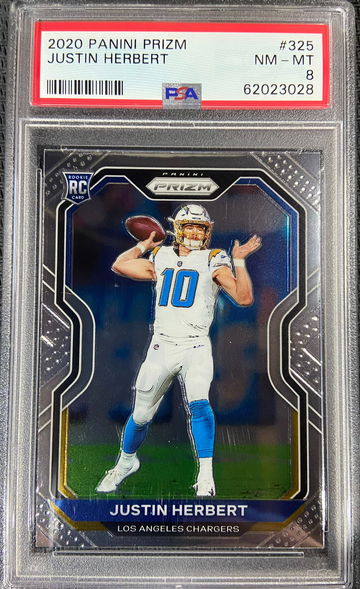 2020 Panini Prizm ROOKIE Justin Herbert PSA 8 