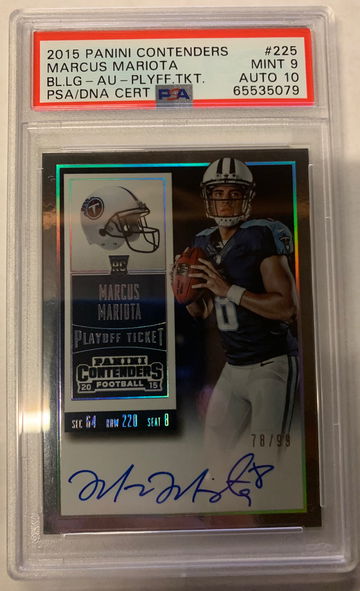 2015 Playoff Contenders Marcus Mariota Playoff Ticket Rookie Auto