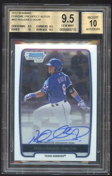  2012 BOWMAN CHROME ROUGNED ODOR  RC AUTO BGS GEM MINT