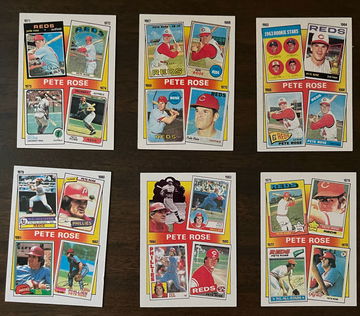1986 Topps #4 Pete Rose Lot x6