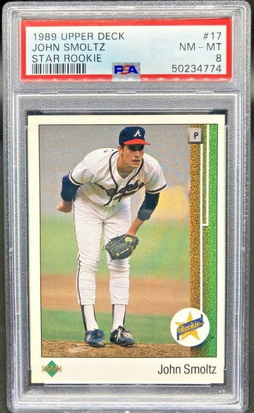 1989 Upper Deck John Smoltz Star Rookie RC *PSA 8 NM-MT* Braves HOF Ace New Slab