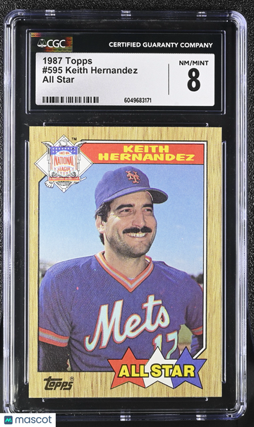 1987 Topps Keith Hernandez #595 All Star CGC 8
