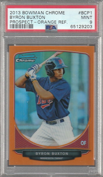 Byron Buxton 2013 Bowman Chrome orange refractor #d 02/25 PSA 9