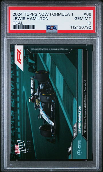 2024 TOPPS NOW FORMULA 1 LEWIS HAMILTON #/99 TEAL #66 PSA 10