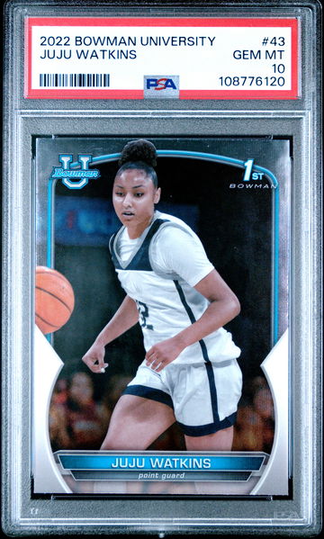 2022 BOWMAN CHROME UNIVERSITY 1ST JUJU WATKINS #43 RC ROOKIE PSA 10