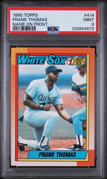 1990 Topps Name on Front Frank Thomas #414 RC PSA 9