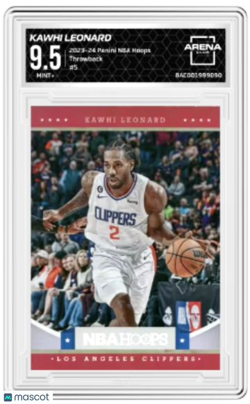 2023-24 Panini NBA Hoops Kawhi Leonard #5 Throwback Arena Club 9.5