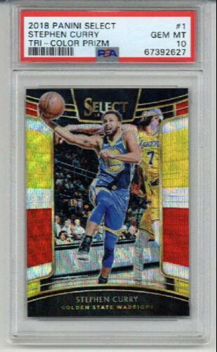 2018 PANINI SELECT CONCOURSE TRI COLOR PRIZM #1 STEPHEN CURRY WARRIORS PSA 10