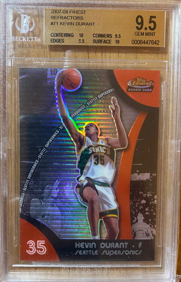 2007-08 Topps Finest Kevin Durant Rookie Refractor BGS 9.5 🔥 🔥 