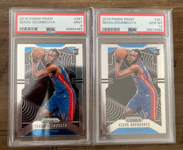 2019 Prizm Sekou Doumbouya PSA 9 and PSA 10