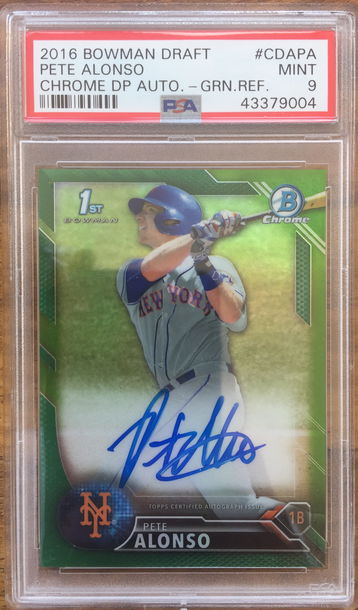 Pete Alonso green refractor /99 auto psa 9