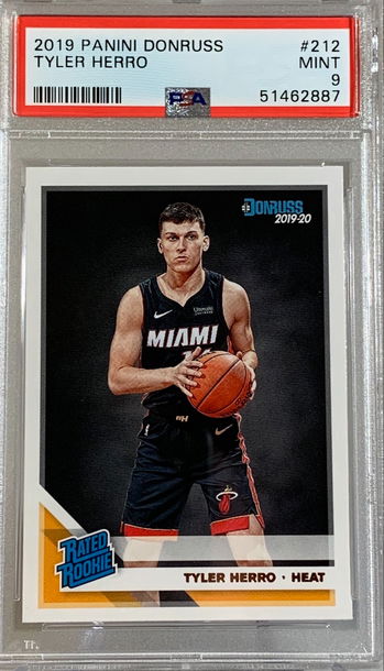 2019-20 Tyler Herro Rookie Card Panini Donruss PSA 9 MINT #51462887