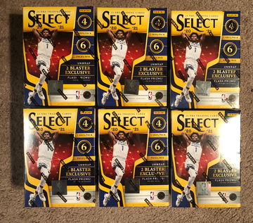2020-21 Panini Select Basketball Sealed Lot of 6 Blaster Boxes
