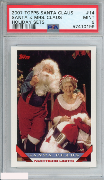 2007 TOPPS SANTA CLAUS HOLIDAY SETS SANTA MRS CLAUS #14 PSA 9 MINT