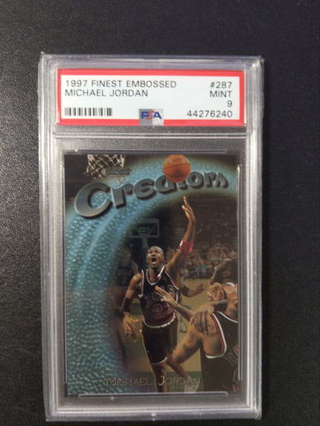  1997 Finest Embossed #287 Michael Jordan PSA 9