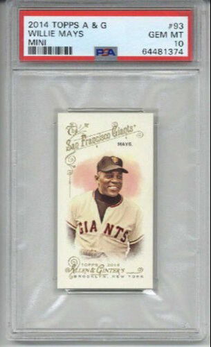 2014 TOPPS ALLEN & GINTER MINI #93 WILLIE MAYS CARD GIANTS PSA 10 LOW POP RARE
