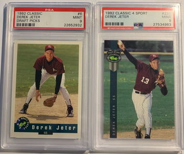 1992 Classic Derek Jeter PSA 9 lot - light scratches on slabs