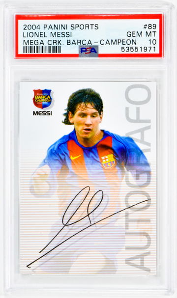 2004 Lionel Messi Panini Sports  Mega Cracks Barca Campeon  #89 PSA 10