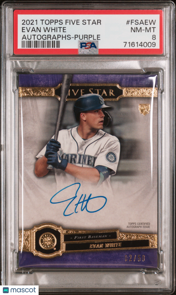 2021 Topps Five Star Autographs Evan White #FSAEW Purple PSA 8