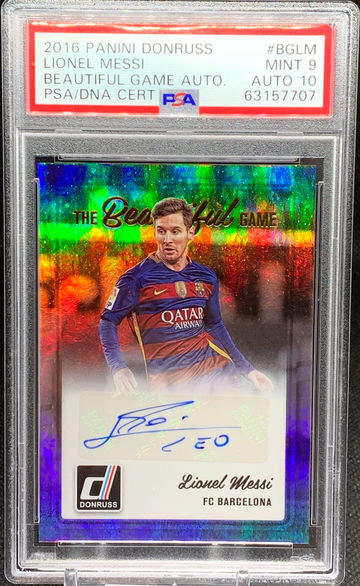 2016 Donruss The Beautiful Game Lionel Messi Auto PSA 9/10 POP 3