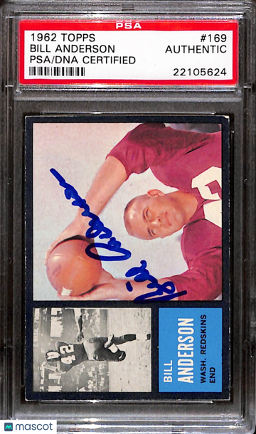 1962 Topps Bill Anderson #169 [Base] Base Set PSA A