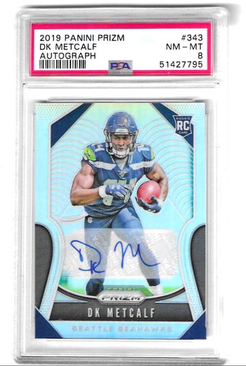 2019 prizm dk metcalf auto autograph silver prizm psa 8