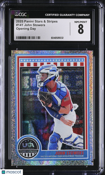 2025 Panini Stars & Stripes John Stowers #141 Opening Day CGC 8