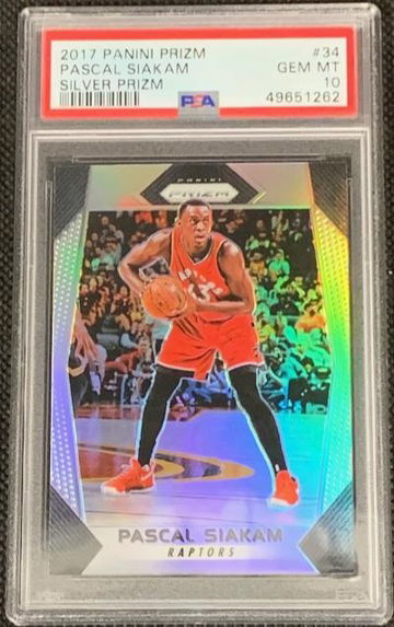 2017 Panini Prizm Pascal Siakam Silver Prizm PSA 10 Raptors 