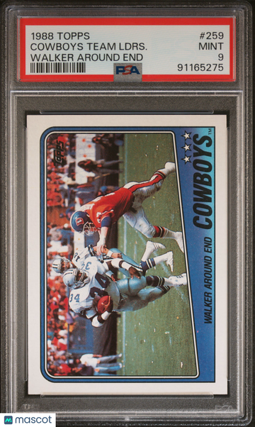 1988 Topps Cowboys Team Ldrs. #259 Walker Around End PSA 9