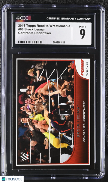 2016 Topps Road to Wrestlemania Brock Lesnar #66 Confronts Undertaker CGC 9
