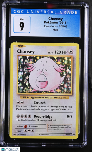 2016 Pokémon Evolutions Chansey Holo CGC 9 #70/108