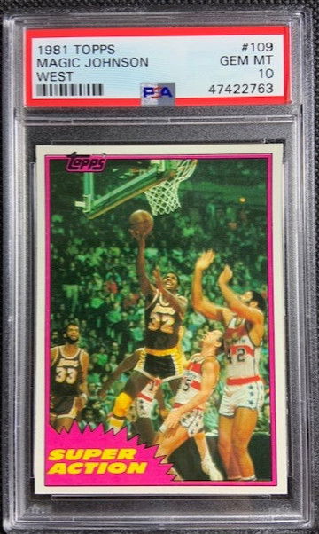 1981 Topps Basketball Magic Johnson West #109 PSA 10 GEM MINT POP 43 Lakers HOF
