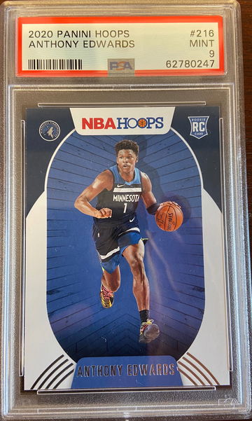 2020 Hoops Anthony Edwards Rookie Card #216 PSA 9 Timberwolves 