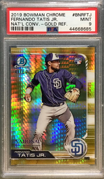 2019 Bowman Chrome Fernando Tatis Jr. Gold Refractor RC /50 PSA 9 Mint