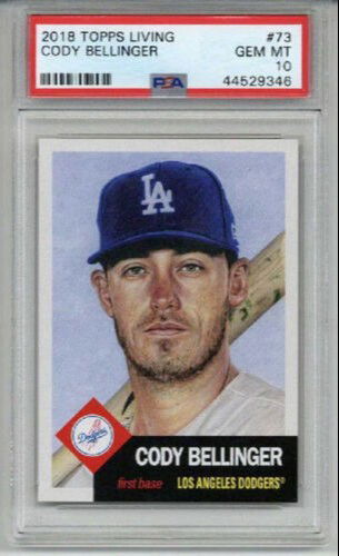 2018 TOPPS LIVING #73 CODY BELLINGER CARD LOS ANGELES DODGERS PSA 10 SP LOW POP