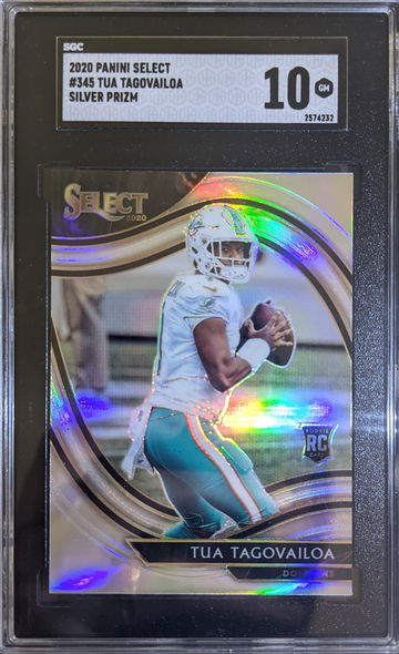 2020 Panini Select #345 Tua Tagovailoa Field Level Rookie Card RC Silver Prizm SGC 10