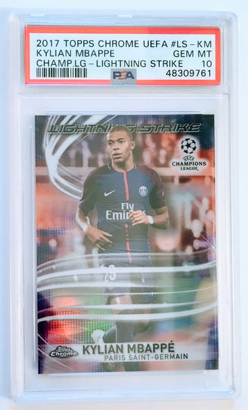 2017 Topps Chrome UEFA Champions League Lightning Strike Kylian Mbappe #LS-KM PSA 10 Gem Mint