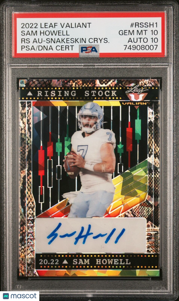 2022 Leaf Valiant Sam Howell #RSSH1 Snakeskin Crystal Rookie PSA 10 Leaf Auto 10