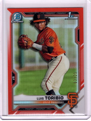 Luis Toribio ORANGE REFRACTOR 2021 Bowman Chrome 1st RC 2/25 #BCP228 SF Giants