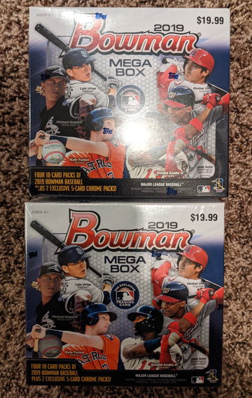 (2) 2019 Bowman Sealed Mega Box lot