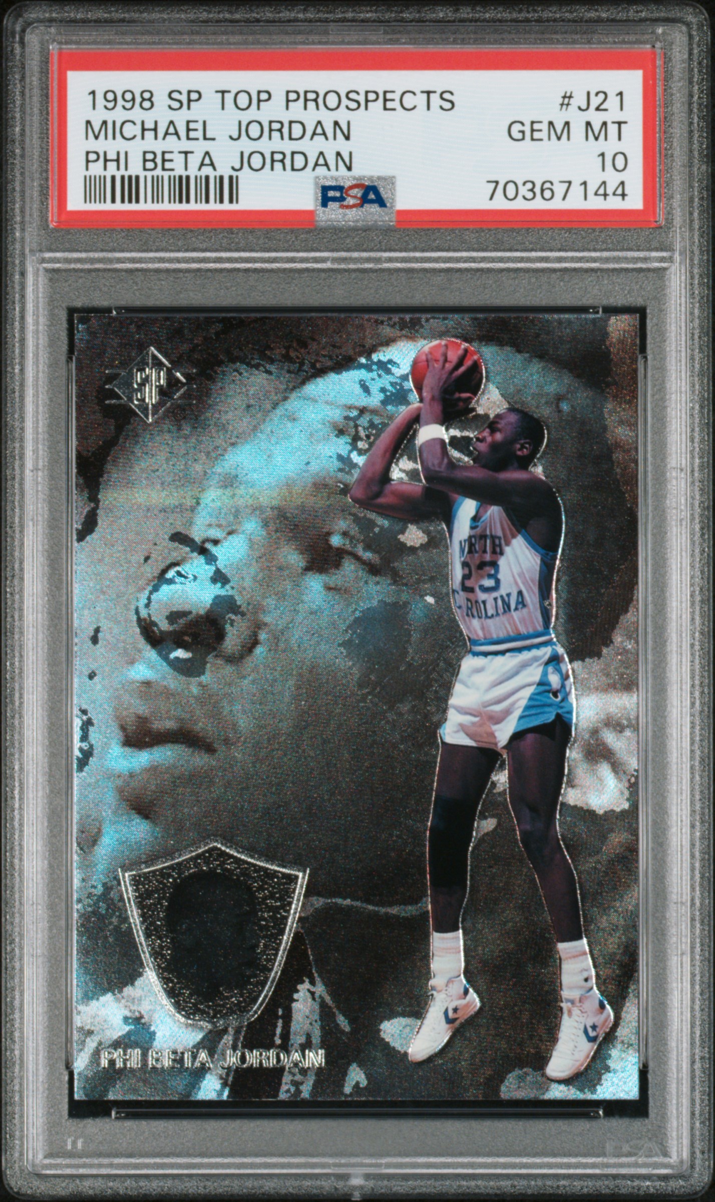 1998 Sp Top Prospects Phi Beta Jordan #J21 Michael Jordan Phi Beta Jordan PSA 10