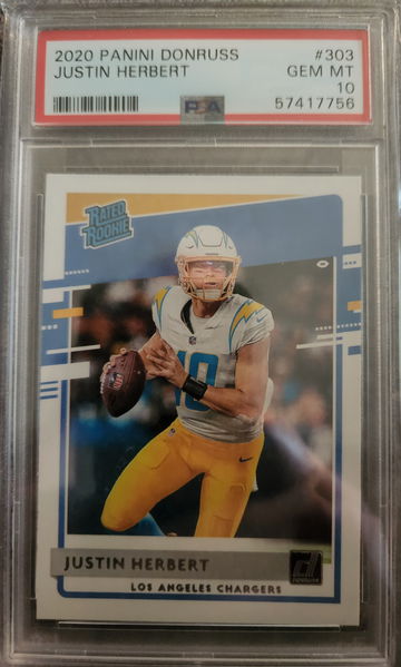 2020 Panini Donruss Justin Herbert PSA 10