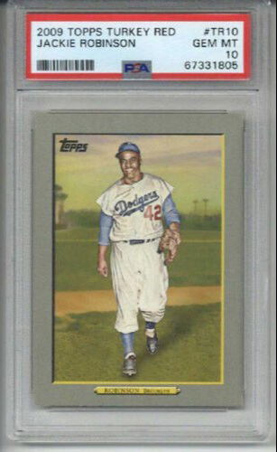 2009 TOPPS TURKEY RED #TR10 JACKIE ROBINSON CARD DODGERS PSA 10 LOW POP