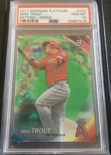 2017 Bowman Platinum Mike Trout Green /99