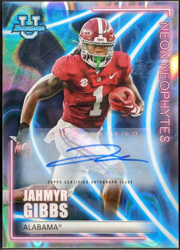 2022 Bowmans Best University Neon Neophytes Autographs Lava #NN-6 Jahmyr Gibbs