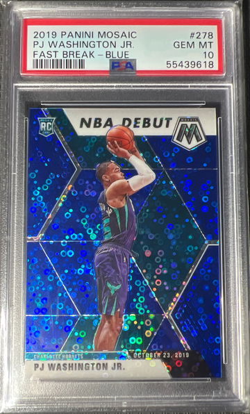 2019 Mosaic PJ Washington JR PSA 10 Fast Break Blue Prizm /85 #278 RC Rookie card NBA Debut SP