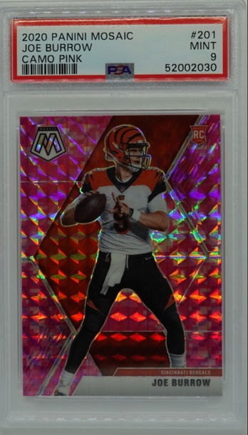 2020 Mosaic Camo Pink Joe Burrow Psa 9