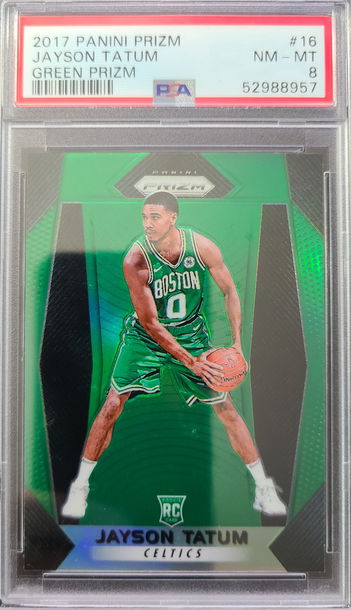 2017 Panini Prizm Jayson Tatum Green PSA 8