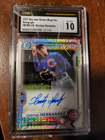 2021 Bowman Chrome Mega Box BCMA-CH Cristian Hernandez Auto CSG 10