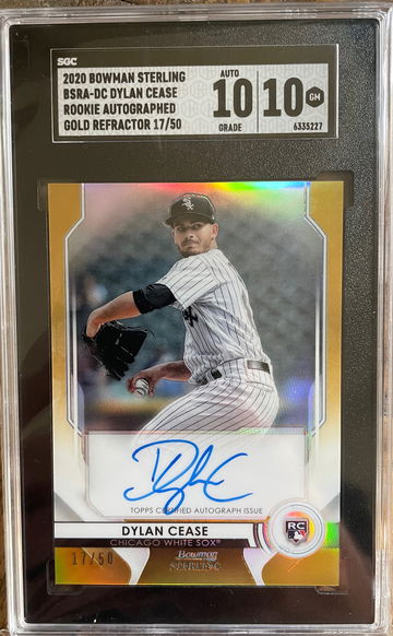 2020 Bowman Sterling Dylan Cease RC Auto Gold Refractor 17/50 SGC 10/10
